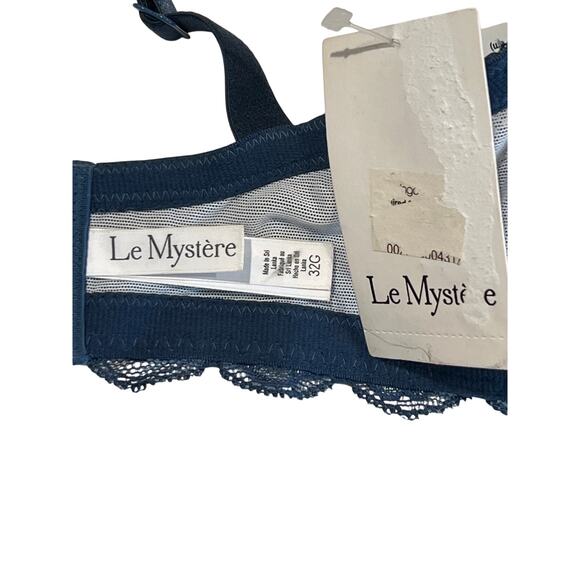 Le Mystere Sophia Lace Bra Women's Size 32G in Steel Blue Style: 2435 MSRP $68 - Picture 4 of 6
